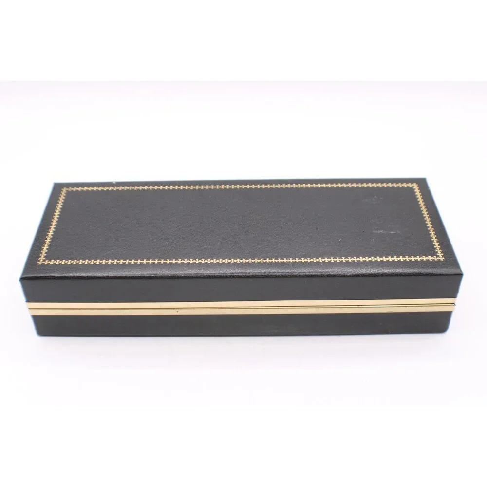 Vtg 1960s Black Red Accessory Jewelry Storage Box Compartments Gold Airline Logo